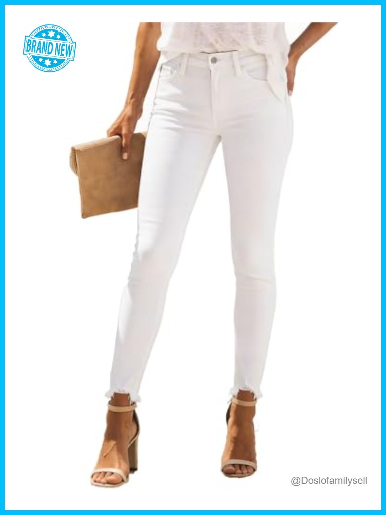High Rise Skinny Stretch Ripped Jeans Distressed Denim Pants